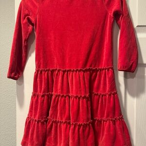 Hanna Anderson Red Velvet Long Sleeve Dress